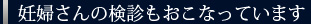 妊婦さんの検診も行っています